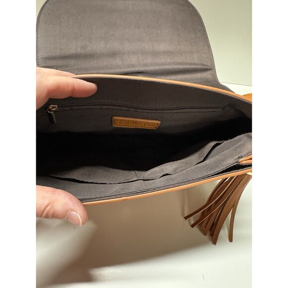 Brown Faux leather crossbody bag for women - Picture 5 of 9